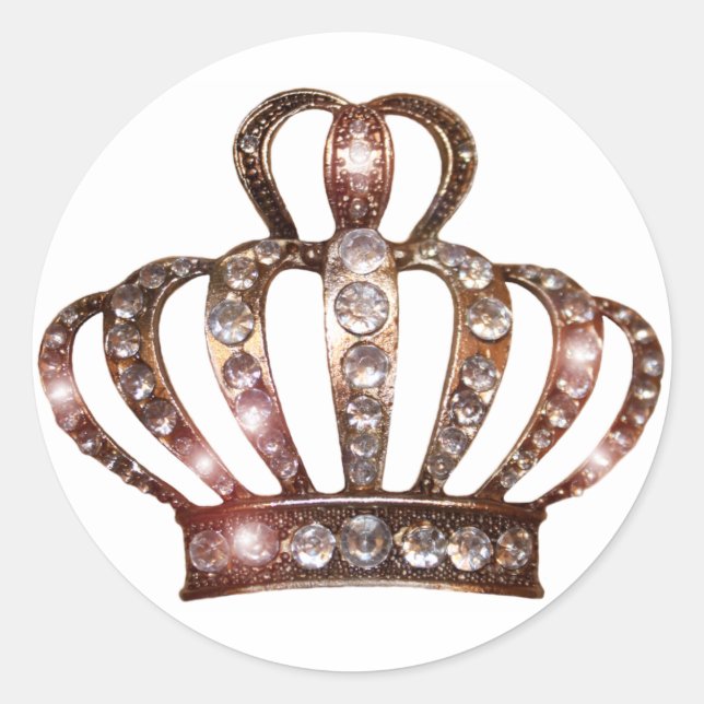 Adesivo Redondo Dourado Tiara Stickers (Frente)