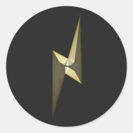 Adesivo Redondo Dourado trovão negro e moderno diversão legal