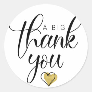 Adesivo Redondo Dourado Um Grande Agradecimento Obrigados Clipart 