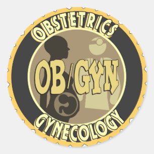 ADESIVO REDONDO DOUTOR FÊMEA LOGOTIPO DO CRACHÁ DE OB/GYN