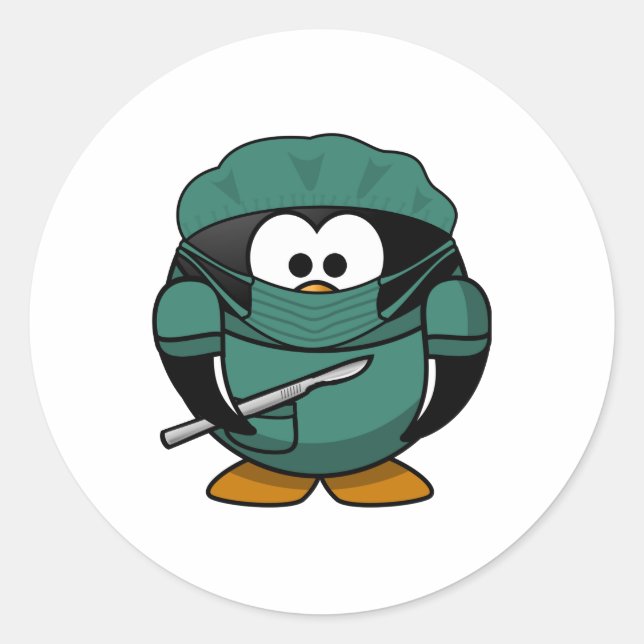 Adesivo Redondo Doutor Penguin (Frente)