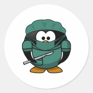 Adesivo Redondo Doutor Penguin