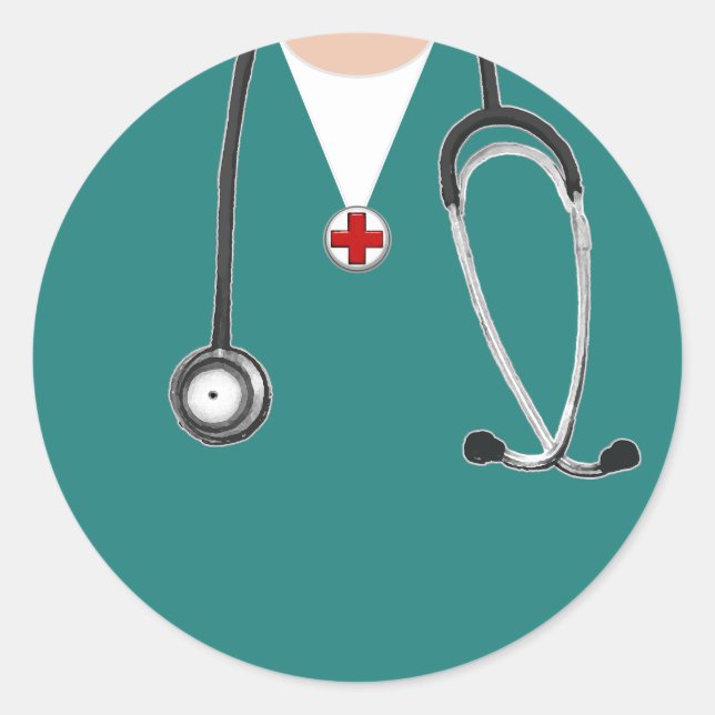 Adesivo Redondo Doutor Scrubs (Frente)