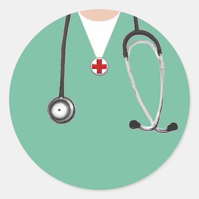 Adesivo Redondo Doutor Scrubs (Frente)