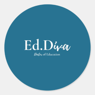 Adesivo Redondo Doutora em educação edd diva doutorado feminino