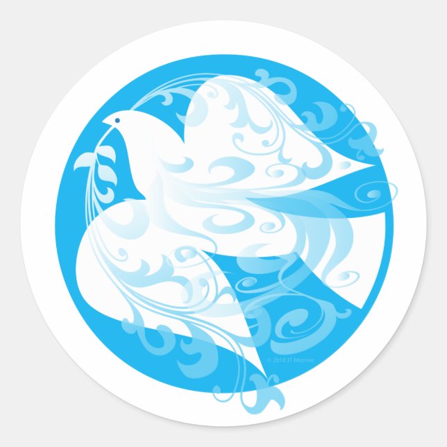 Adesivo Redondo Dove of Peace (Frente)