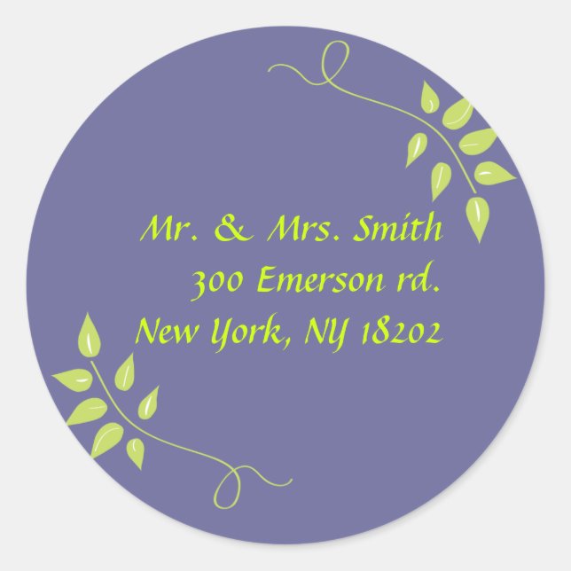 Adesivo Redondo Dove of Peace Leaf Wedding Reply Sticker Seal (Frente)