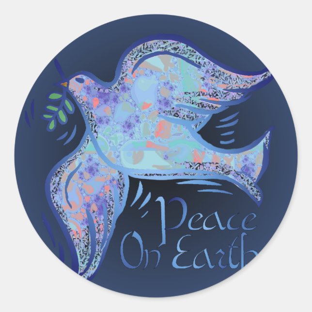 Adesivo Redondo Dove of Peace Sticker (Frente)