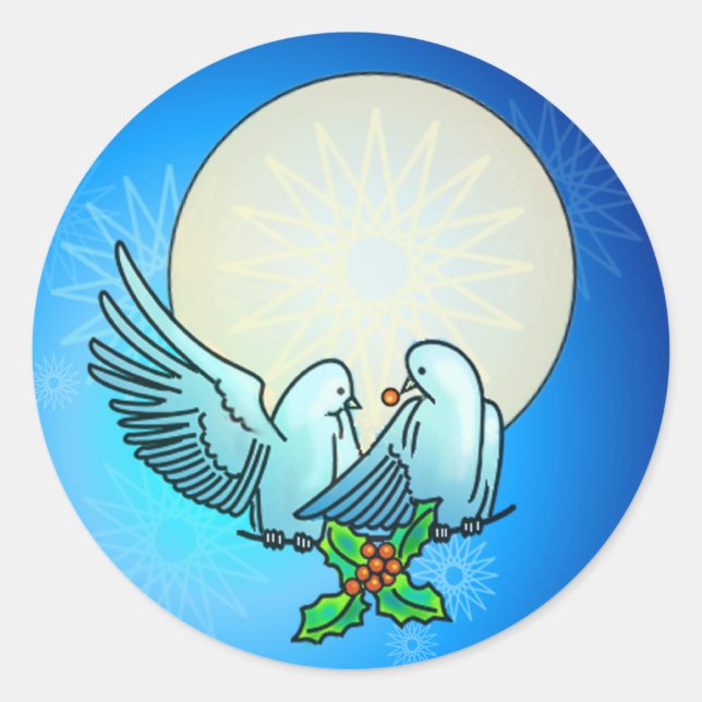 Adesivo Redondo DOVES & HOLLY by SHARON SHARPE (Frente)