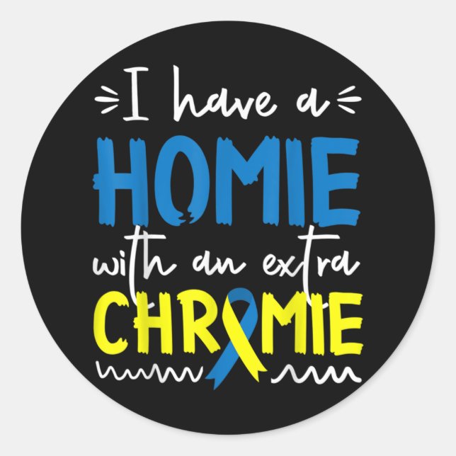 Adesivo Redondo Down Syndrome Awareness  For Friend Homie Down Syn (Frente)