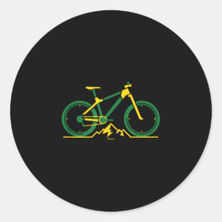 Adesivo Redondo Downhill mountain bike in bright green and yellow