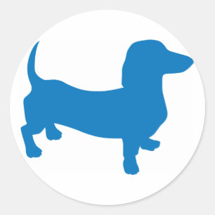Adesivo Redondo Doxie azul, Dachshund