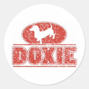 Adesivo Redondo DOXIE-in-Circle-Distress