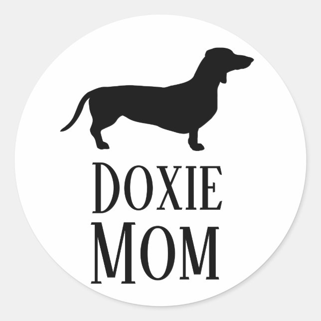 Adesivo Redondo Doxie Mãe (Frente)