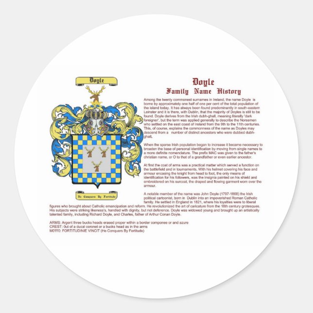 Adesivo Redondo Doyle (história) (Frente)