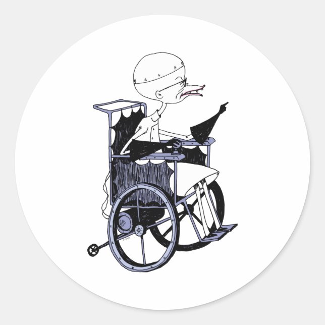 Adesivo Redondo Dr Finkelstein Mad Scientist Baby  (Frente)