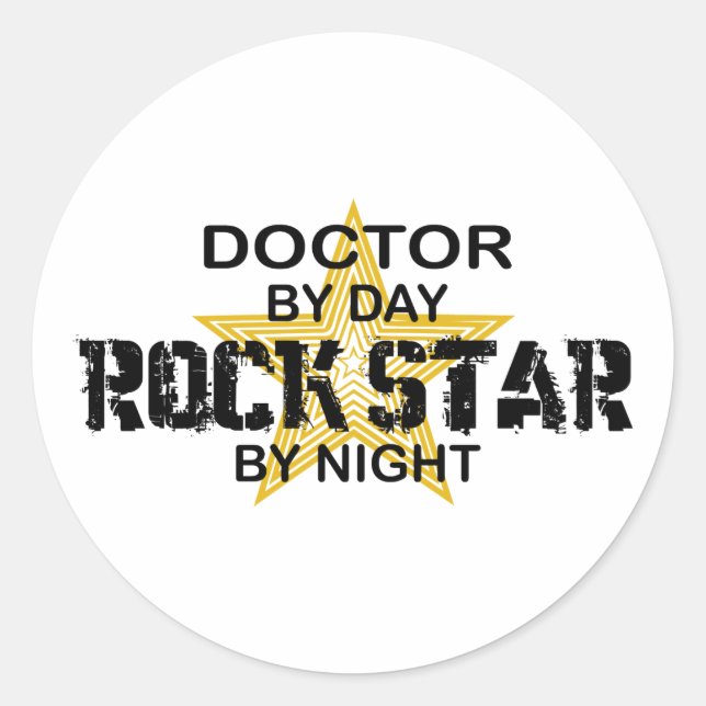 Adesivo Redondo Dr Rock Star Night (Frente)