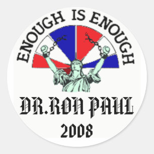 ADESIVO REDONDO DR. RON PAUL, 2008