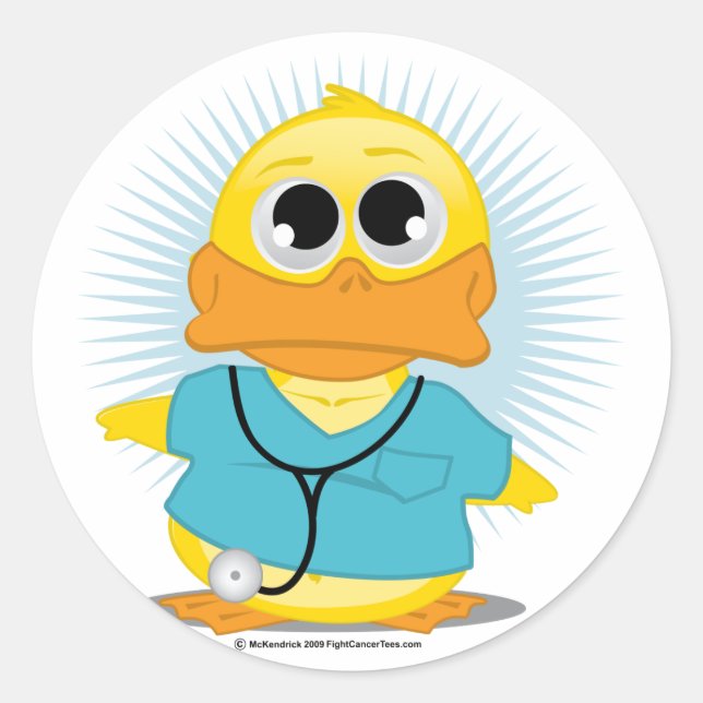 Adesivo Redondo Dr. Scrubs Duck (Frente)