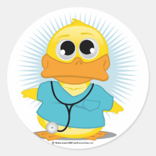 Adesivo Redondo Dr. Scrubs Duck