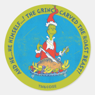 Adesivo Redondo Dr. Seuss Grpolegadas Fera de Natal