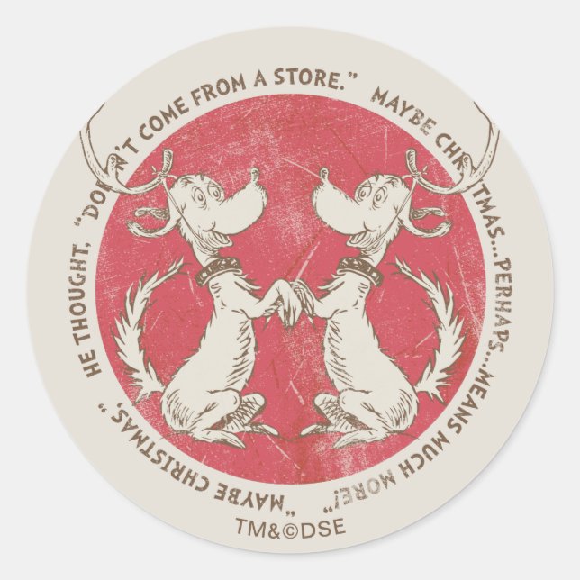 Adesivo Redondo Dr. Seuss | Grpolegadas | Máx. - Cotação de Natal (Frente)