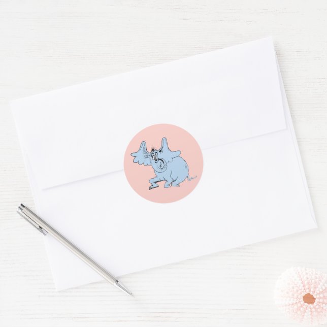 Adesivo Redondo Dr. Seuss | Horton e Speck de Poeira (Envelope)