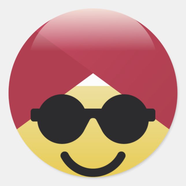 Adesivo Redondo Dr. Social Media Sunglass Turban Emoji Sticker (Frente)