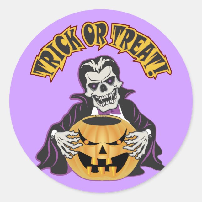 Adesivo Redondo Dracula Skull (Frente)