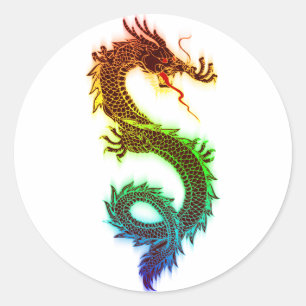 Adesivo Redondo Dragão