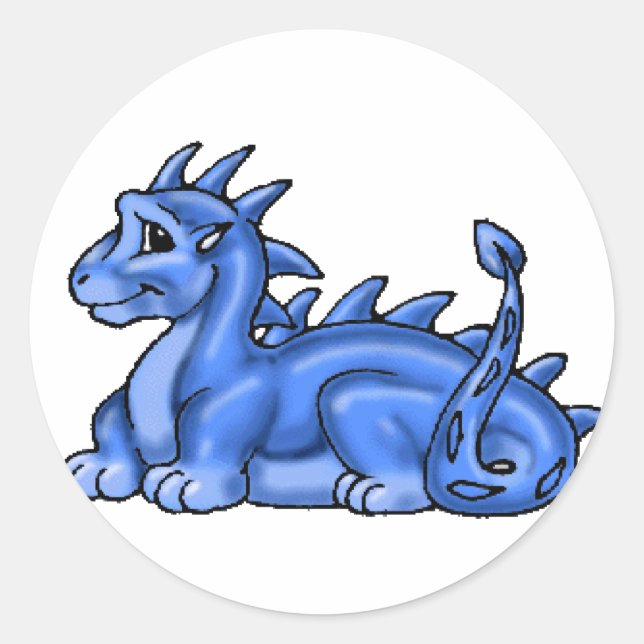 Adesivo Redondo Dragão Azul (Frente)