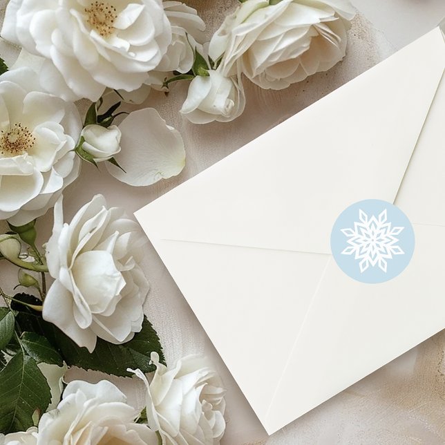 Adesivo Redondo Dragão Branco Flocos de Neve Azul (Criador carregado)