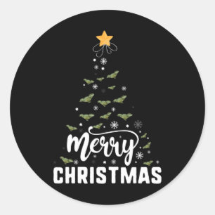 Adesivo Redondo Dragão Carinado Família de Árvores de Natal Merry