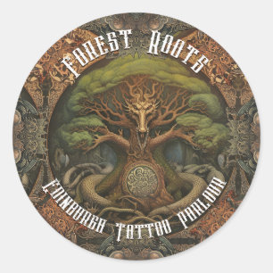 Adesivo Redondo Dragão Celta - Arte Gerada por Arte AI