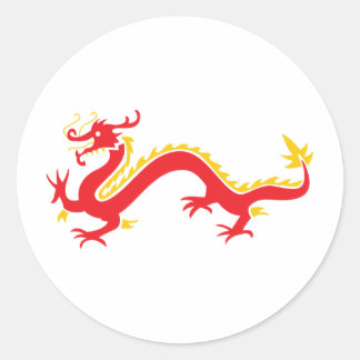 Adesivo Redondo Dragão chinês vermelho