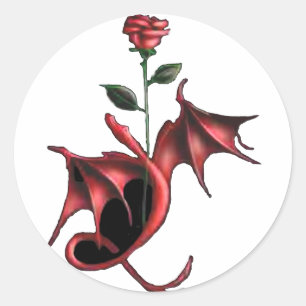 Adesivo Redondo Dragão cor-de-rosa