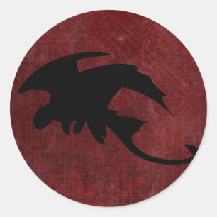 Adesivo Redondo Dragão da fantasia medieval