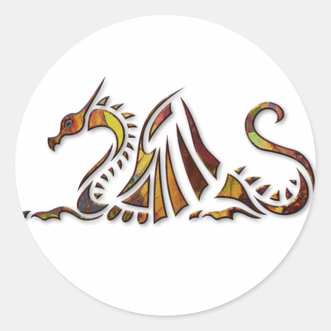 Adesivo Redondo Dragão de Feira (Frente)