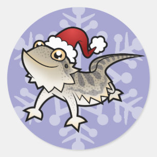 Adesivo Redondo Dragão de Natal Barbudo / Dragão de Rankin
