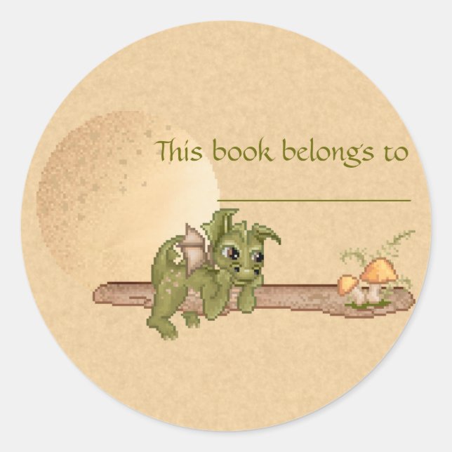 Adesivo Redondo Dragão de sonho (Frente)