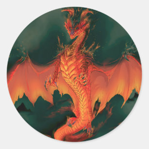 Adesivo Redondo Dragão do fogo: Brimstone