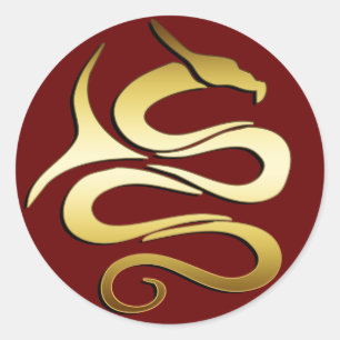 Adesivo Redondo DRAGÃO Dourado