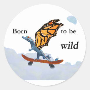 Adesivo Redondo Dragão em skate