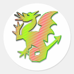 Adesivo Redondo Dragão Estilizado