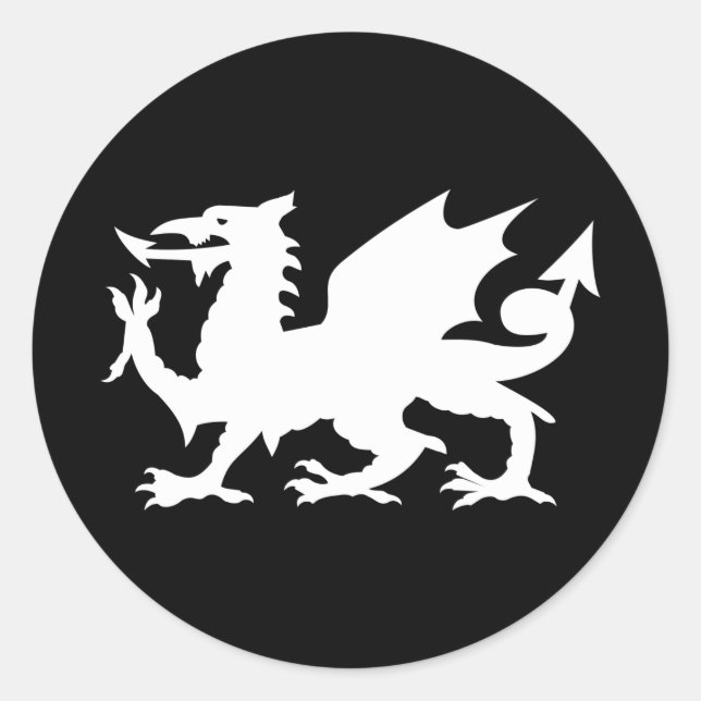 Adesivo Redondo Dragão Galês (Frente)