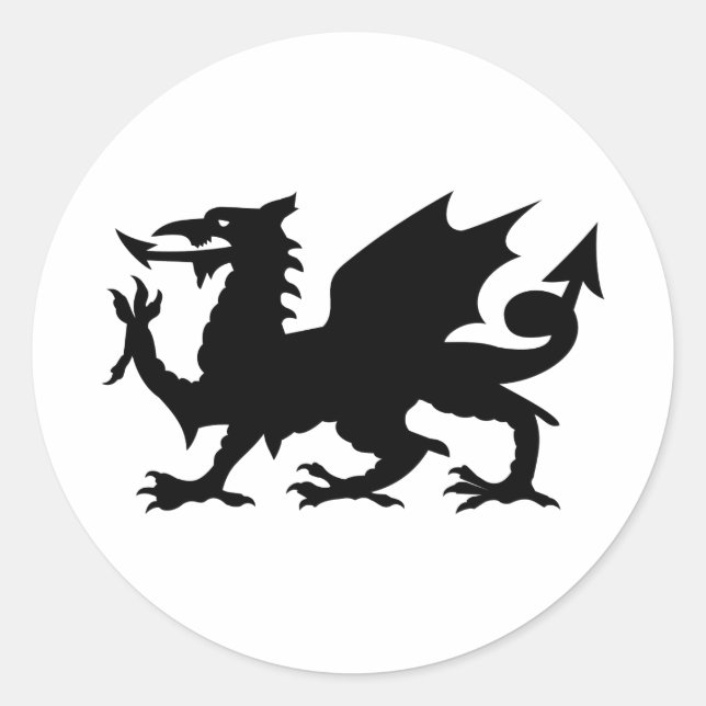 Adesivo Redondo Dragão Galês (Frente)