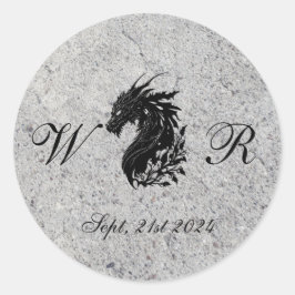 Adesivo Redondo Dragão, Medieval