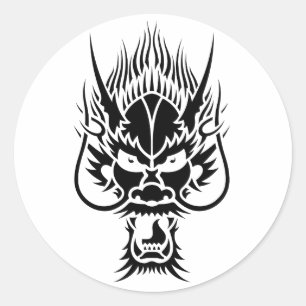 Adesivo Redondo Dragão oriental