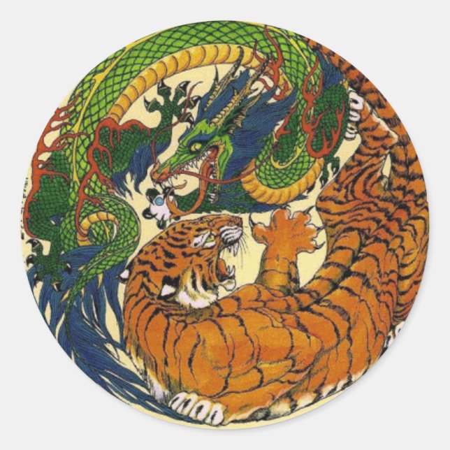 ADESIVO REDONDO DRAGÃO TIGRE (Frente)