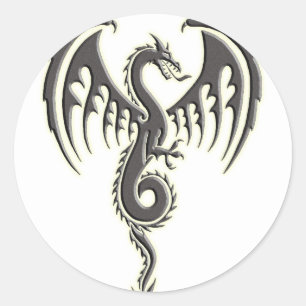Adesivo Redondo Dragão tribal